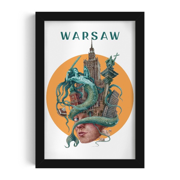 Plakat czarna ramka Warszawa