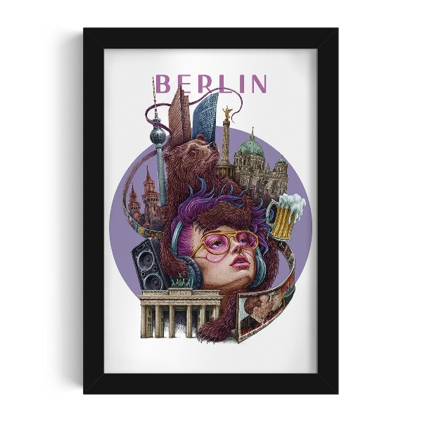 Plakat czarna ramka Berlin