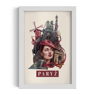 Obraz w białej ramce Paryż Vintage autorka Alicja Kocurek