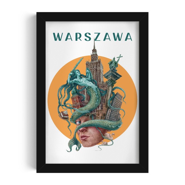 Obraz w czarnej ramce Warszawa