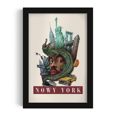 Obraz w czarnej ramce Nowy York Vintage
