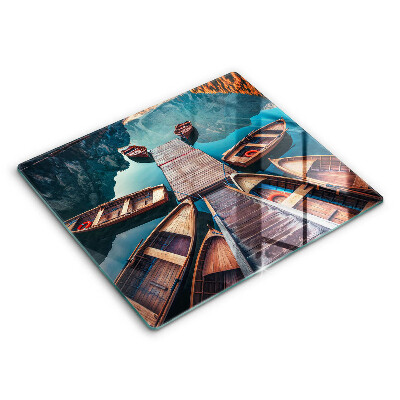 Deska do krojenia 60x52 cm Łódki na jeziorze