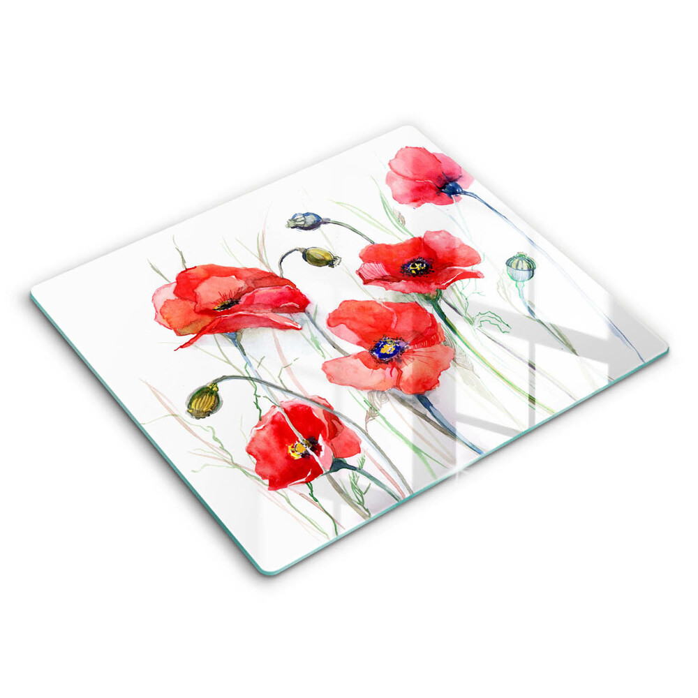 Deska do krojenia 60x52 cm Kwiaty czerwone maki