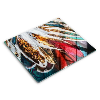 Deska do krojenia 60x52 cm Boho pióra ptaka