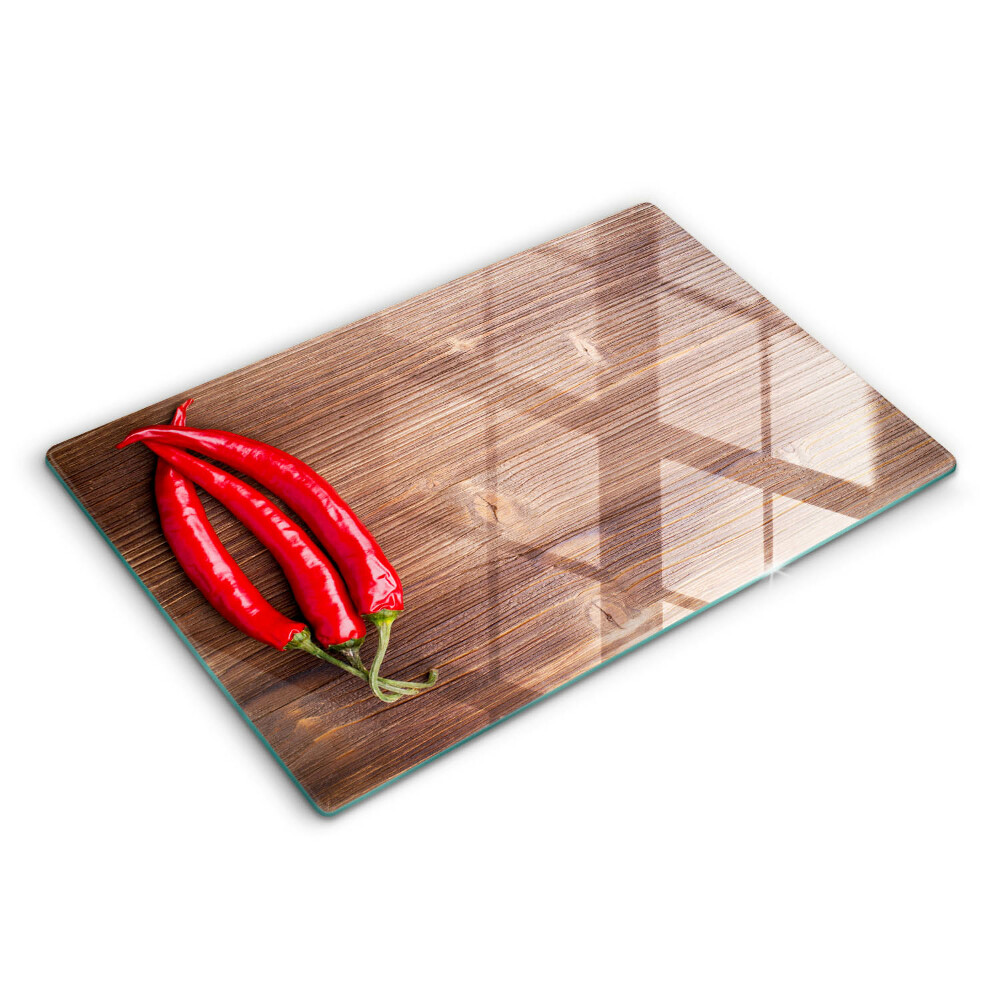 Deska kuchenna 80x52 cm Papryki chili na drewnie