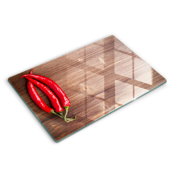 Deska kuchenna 80x52 cm Papryki chili na drewnie