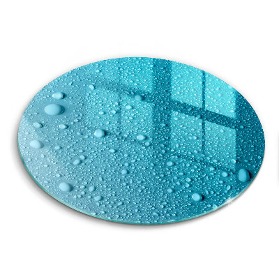 Deska kuchenna szklana okrągła Krople wody