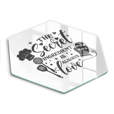 Deska do kuchni sześciokątna Napis, sentencja