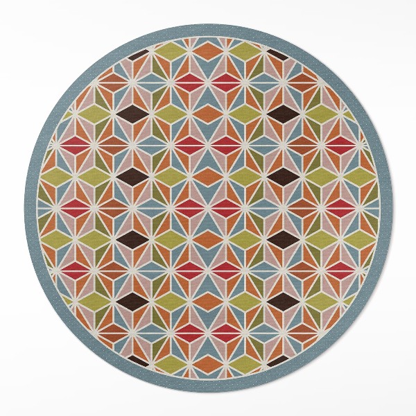 Dywan winylowy okrągły Pastelowy wzór geometryczny - Wallfluent.pl