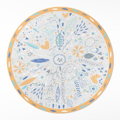 Dywan winylowy okrągły Dzikie kwiaty w pastelowych kolorach