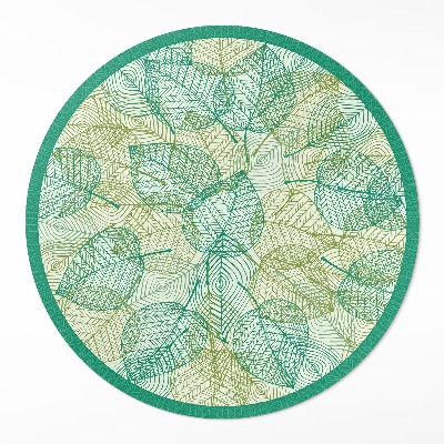 Dywan winylowy okrągły Kompozycja linearnych liści natura