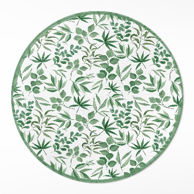 Dywan winylowy okrągły Akwarelowe listki w delikatnym stylu