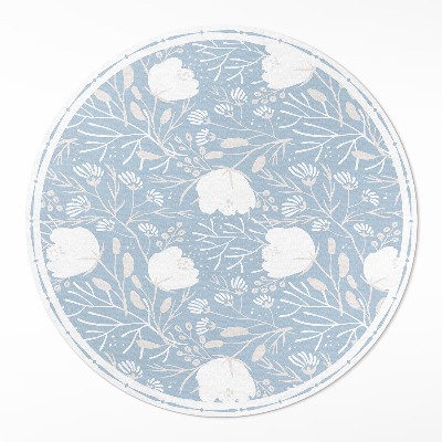 Dywan winylowy okrągły Piękne kwiaty na pastelowym tle