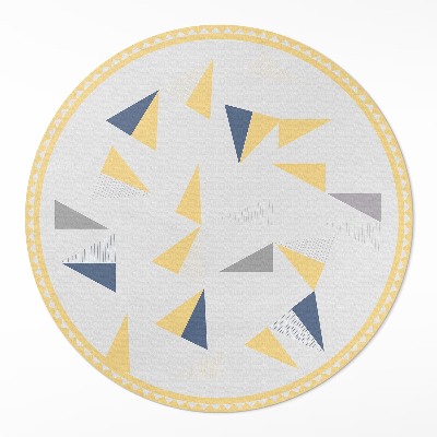 Dywan winylowy okrągły Geometryczna abstrakcja trójkątów