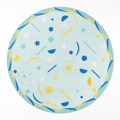 Dywan winylowy okrągły Abstrakcja ikon i grafik