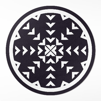 Dywan winylowy okrągły Białe strzałki wzór na ciemnym tle