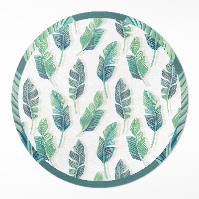 Dywan winylowy okrągły Boho pióra w delikatnym stylu