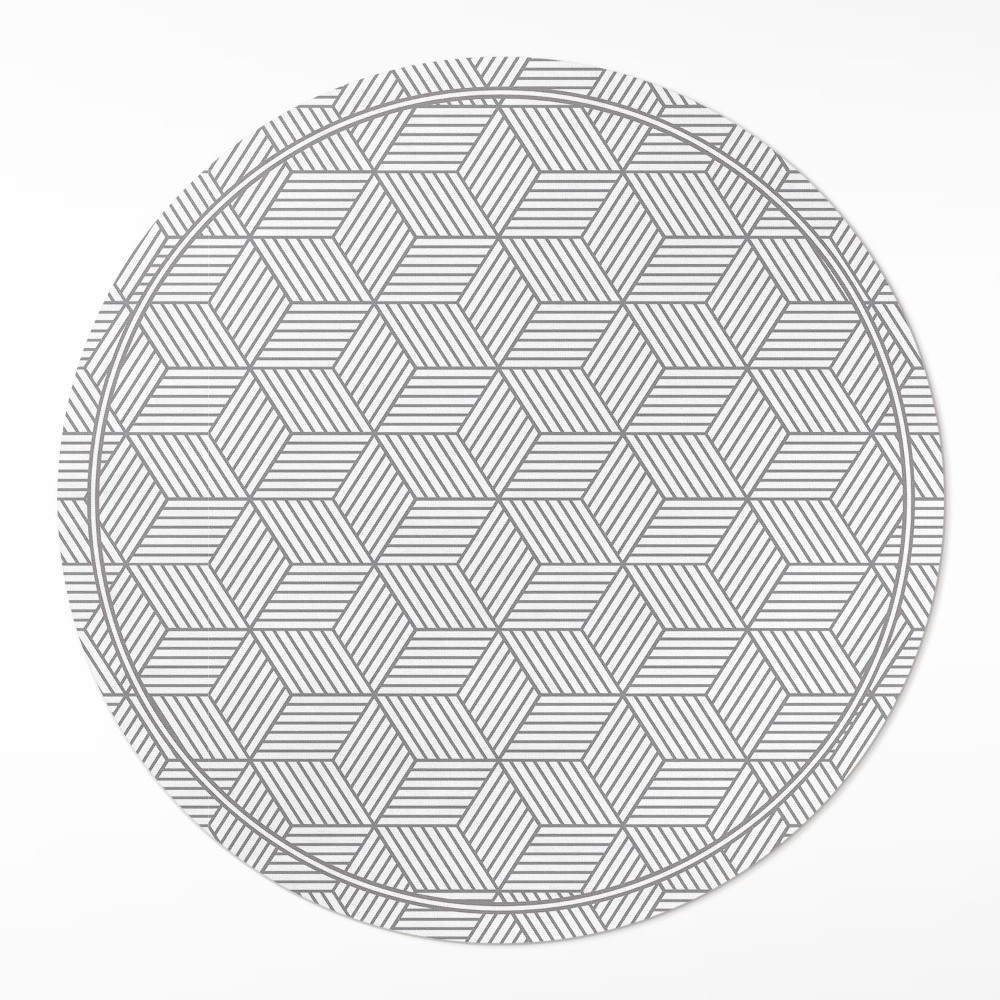 Dywan winylowy okrągły Geometryczna mozaika drobne wzornictwo