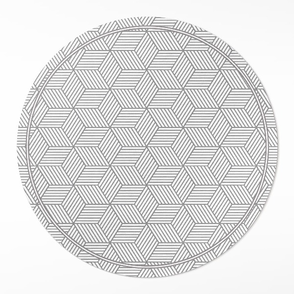 Dywan winylowy okrągły Geometryczna mozaika drobne wzornictwo