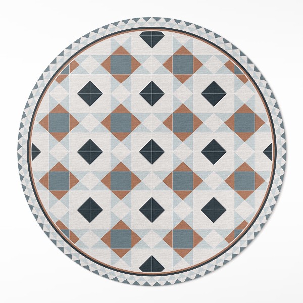 Dywan winylowy okrągły Geometryczna mozaika piękne płytki