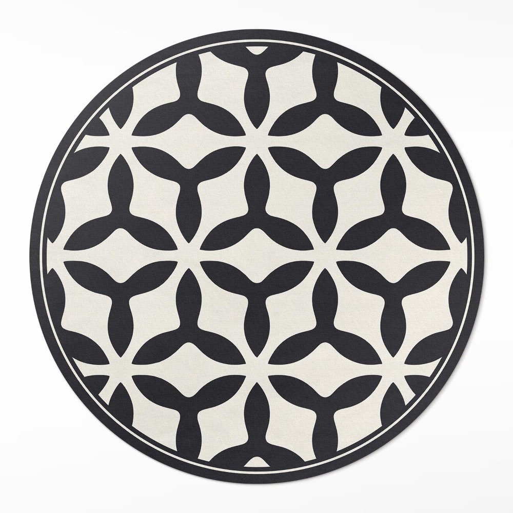 Dywan winylowy okrągły Nowoczesny geometryczny wzór
