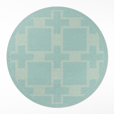 Dywan winylowy okrągły Plusy i kwadraty abstrakcja