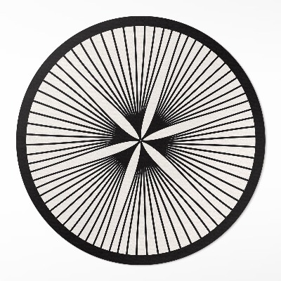 Dywan winylowy okrągły Stylowy kwiat z ciemnych linii