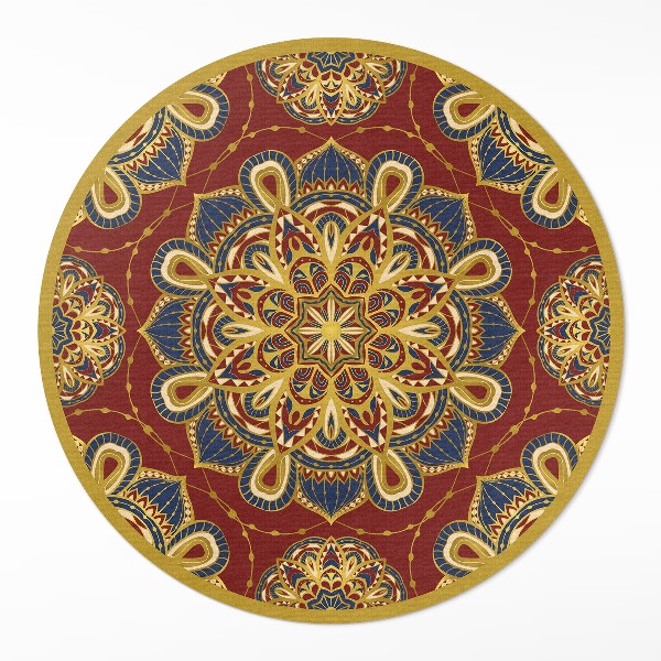 Dywan winylowy okrągły Bogato zdobiona mandala orientalny wzór