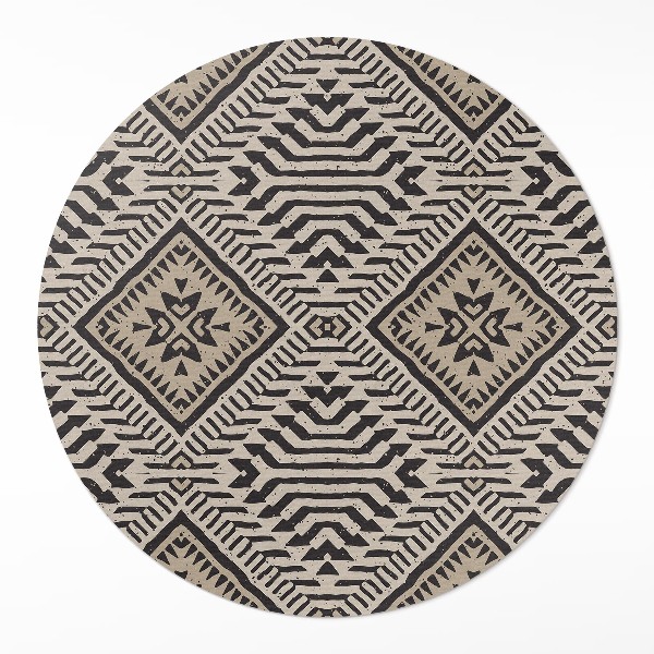 Dywan winylowy okrągły Indiańskie wzornictwo boho ornamenty