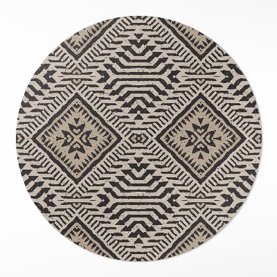 Dywan winylowy okrągły Indiańskie wzornictwo boho ornamenty