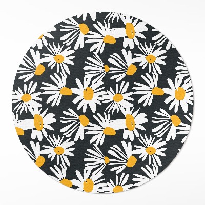 Dywan winylowy okrągły Malowane stokrotki polne kwiatki