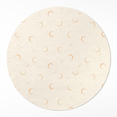 Dywan winylowy okrągły Drobne księżyce i gwiazdy boho kosmos