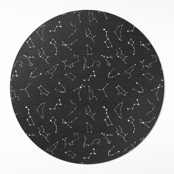 Dywan winylowy okrągły Gwiazdozbiory horoskop zodiaki kosmos
