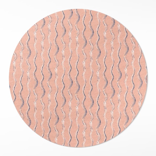 Dywan winylowy okrągły Boho fale w pastelowych barwach