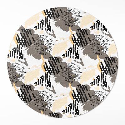 Dywan winylowy okrągły Abstrakcyjna kompozycja plam i kształtów