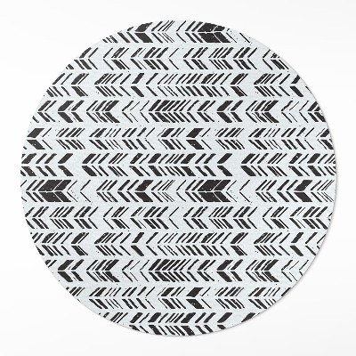 Dywan winylowy okrągły Indiańskie wzornictwo pióra i strzałki boho