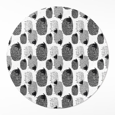Dywan winylowy okrągły Malowane owce regularny wzór