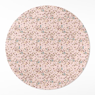 Dywan winylowy okrągły Drobne kwiatuszki na polnej łące boho styl