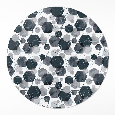 Dywan winylowy okrągły Akwarelowe i linearne eksagowy