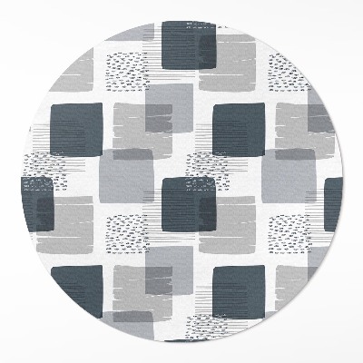 Dywan winylowy okrągły Malowane kwadraty retro