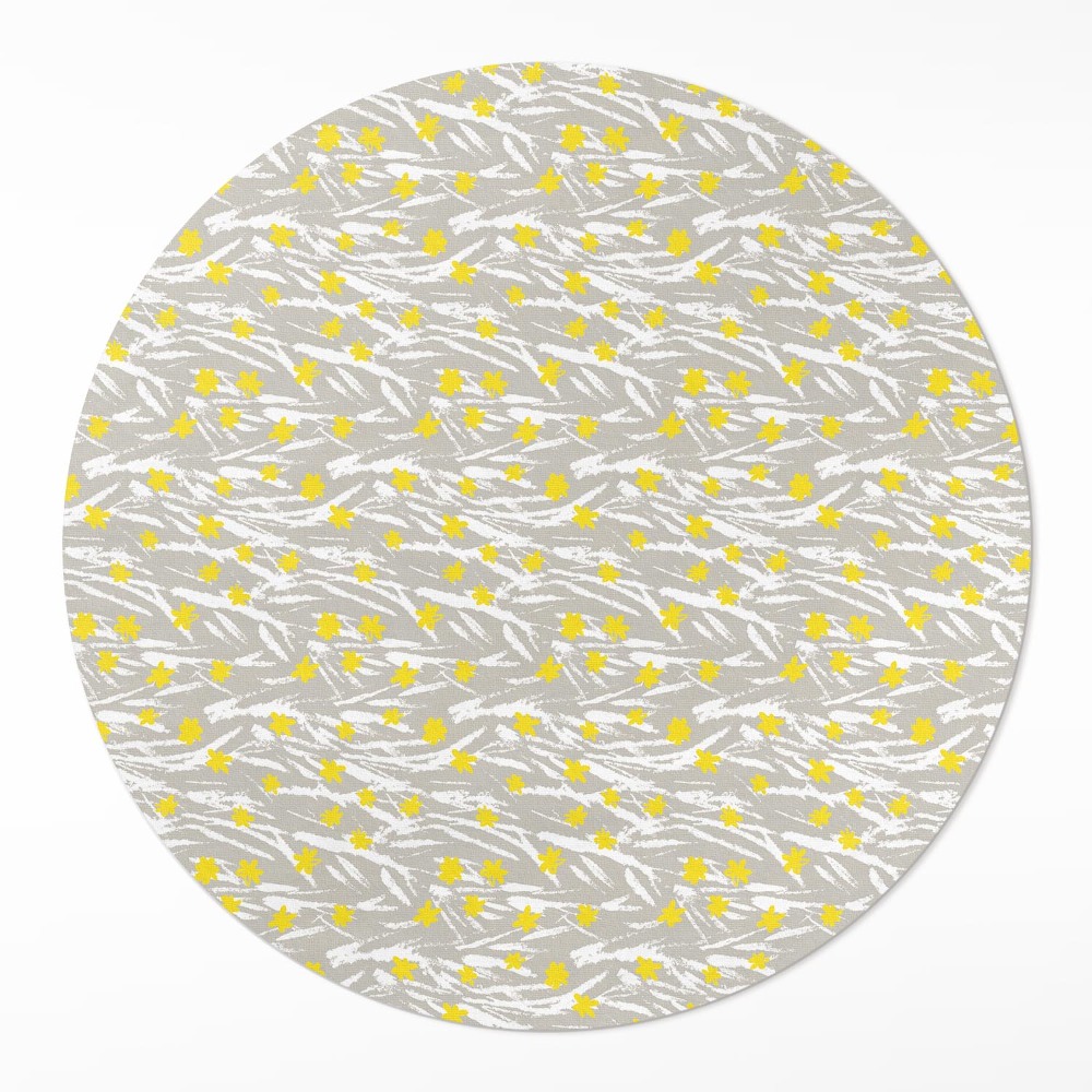 Dywan winylowy okrągły Polna łąka drobne kwiatki boho