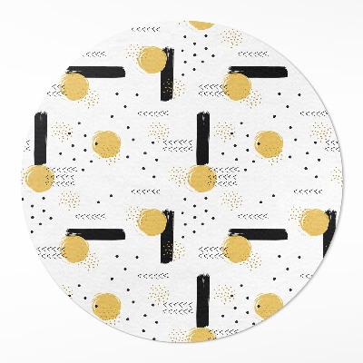 Dywan winylowy okrągły Abstrakcyjne kształty wzór regularny