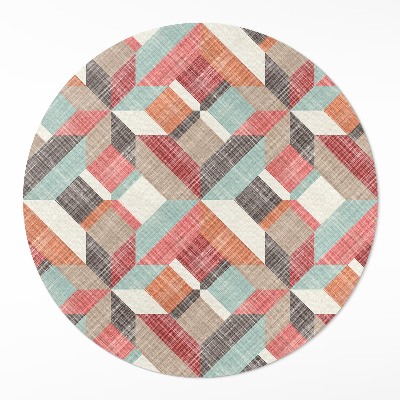 Dywan winylowy okrągły Wytarty wzór geometryczny