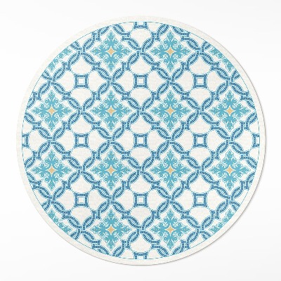 Dywan winylowy okrągły Łańcuchowe sploty ozdobne kafelki