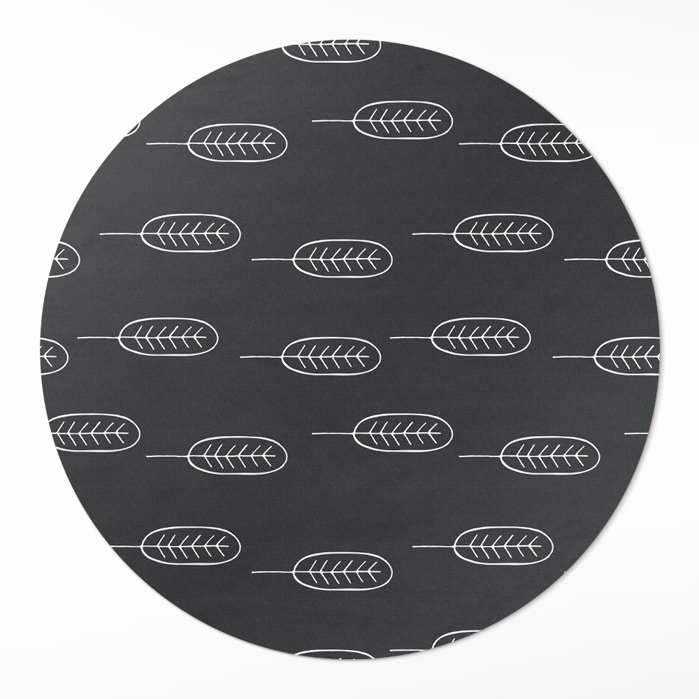 Dywan winylowy okrągły Minimalistyczne liście boho