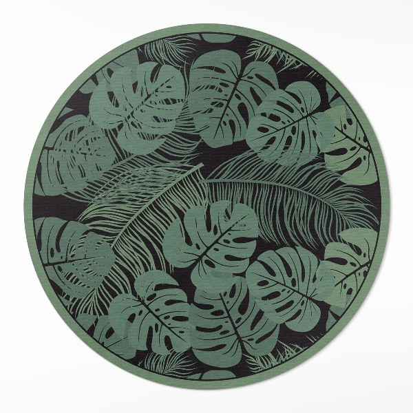 Dywan winylowy okrągły Ilustracja tropikalnych roślin monstera