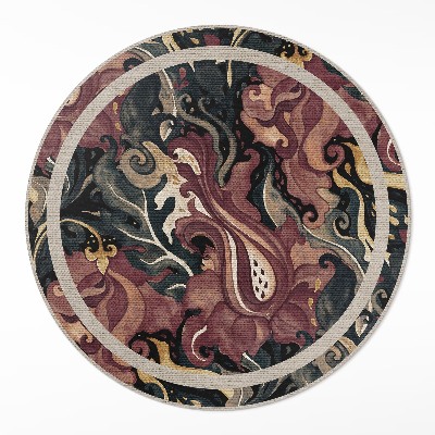 Dywan winylowy okrągły Akwarelowa abstrakcja kwiatowa