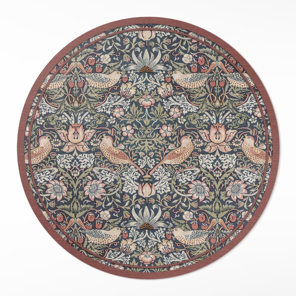 Dywan winylowy okrągły Złodziej truskawek William Morris