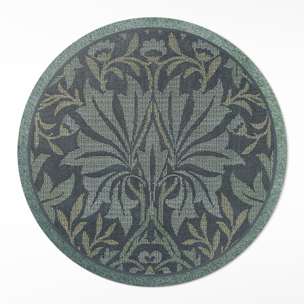 Dywan winylowy okrągły Roślinne i kwiatowe ornamenty