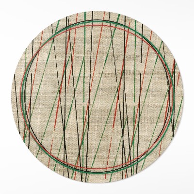 Dywan winylowy okrągły Kolorowe linie na tkaninie